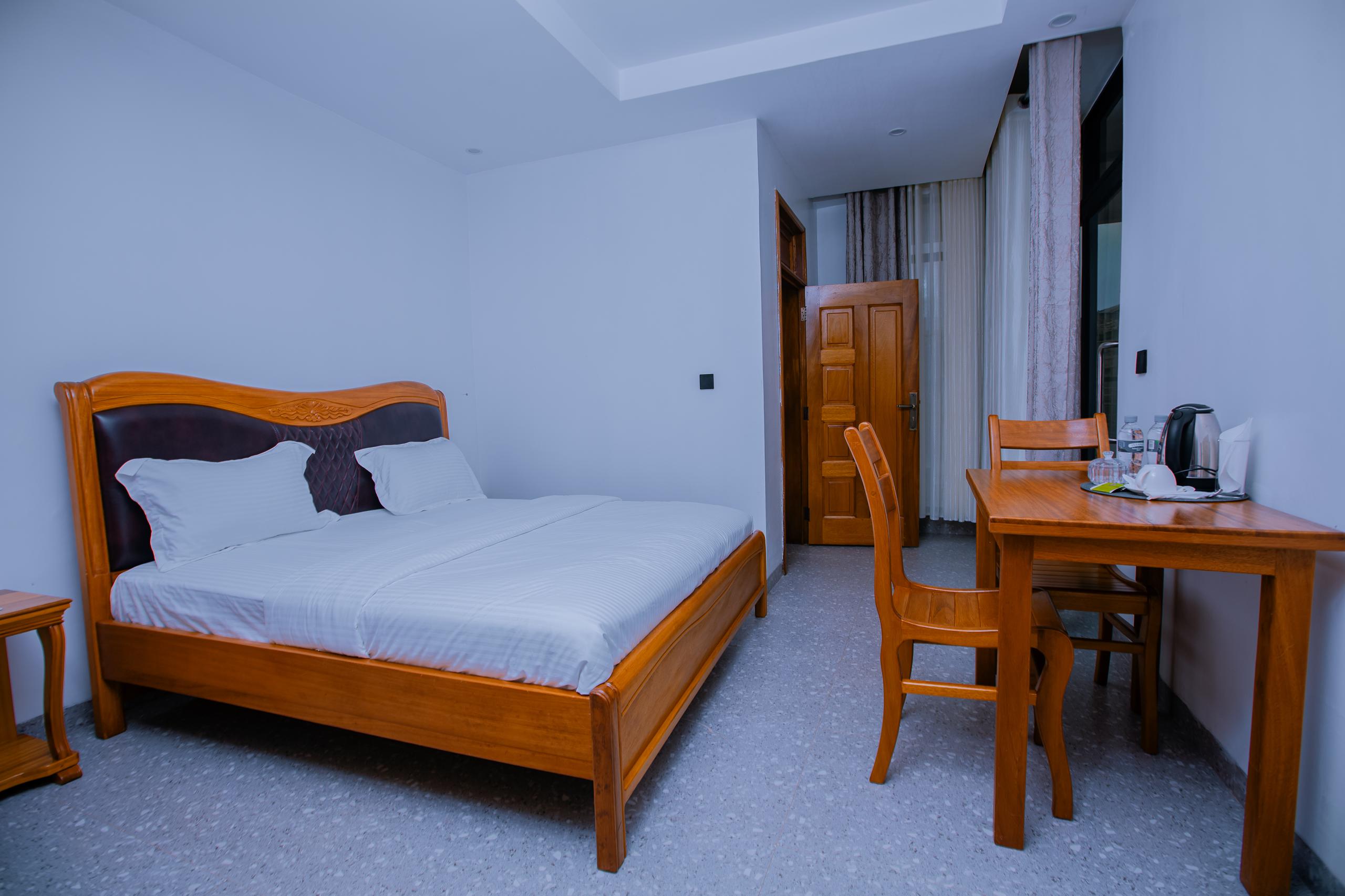 Bedroom with workspace nook